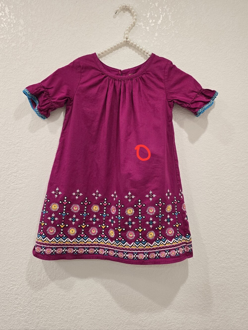 Genuine Kids by OshKosh fuchsia embroidered dress 5T